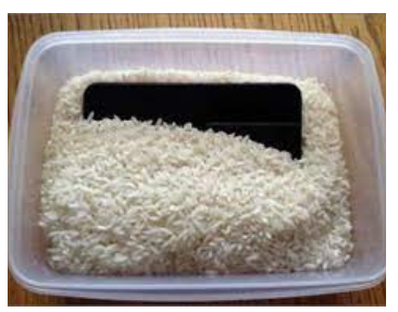 Can a mobile be fixed with rice?