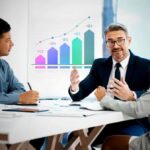 A determined professional climbing a mountain path, symbolizing growth mindset in job changes.