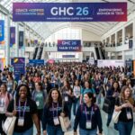 Thousands of women and allies in tech attending the Grace Hopper Celebration 2026 at the Anaheim Convention Center in California