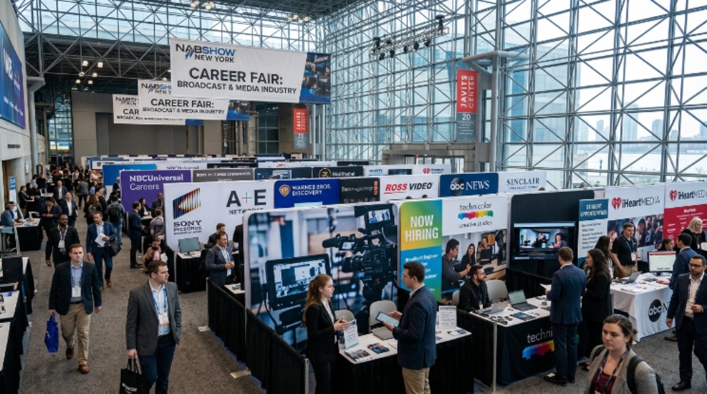 Broadcast and media industry career fair floor at NAB Show New York, Jacob K. Javits Convention Center